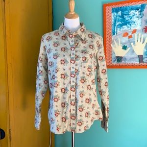 Boden floral button down blouse